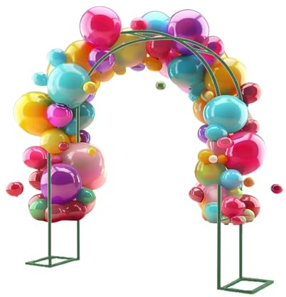 Ballonbogen Rosenbogen Metall Torbogen Rankbogen für Kletterpflanzen Hochzeit Bogen 80x200cm 140x230cm 300x220cm für Outdoor Außenbereich, Garten, Rasen, Hinterhof (Color : Green, Size : W200x230cm(