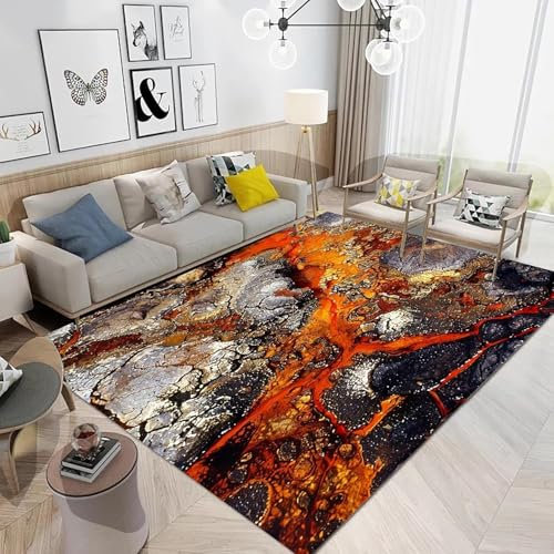 Kinderteppich Flammentextur - Kurzflor Teppich Kinderzimmer Spielteppich Antiallergen Und Extra Weich - Babyzimmer Teppiche Für Junge Und Mädchen Babyteppich 140 X 200 cm / 55.11 X 78.74-1.98805