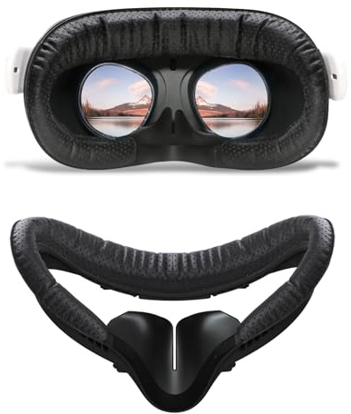 Für Quest 2 Gesichtspolster-Ersatz - VR-Gesichtsschnittstellenhalterung | mit Lichtblockierung für die Nase, VR-Atmungslöcher-Leder-Gesichtspolster-Abdeckungspolster-Schutz für Meta Quest 2 Zubehör