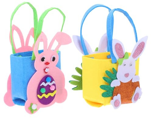 KOMBIUDA 2 Stück Filztaschen Kleine Osterkörbe Mit Griffen Für Ostern Osterfilztaschen Osterkörbe Filz Taschen Körbe