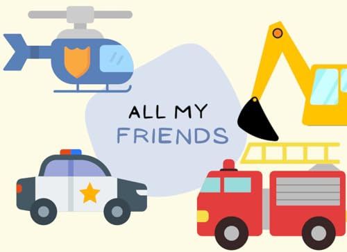 Friendship Memory Book for Kids: Firefighters, Police, and Construction Vehicles Theme