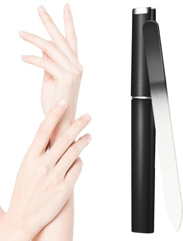 Glas-nagelfil, nagelfil-fodral, manikyrnagelfil, etsad glasfil, professionell nagelfil, dubbelsidig fil, bärbar nagelfil, glasnagelfil, pedikyrnagelfil, nagelvård