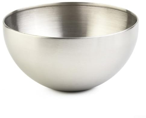 Bulevisiter Cuenco aislado para mezclar, material de acero inoxidable 304, resistente a los arañazos, apto para lavavajillas, cuencos de acero inoxidable con aislamiento térmico (12 cm, plateado)