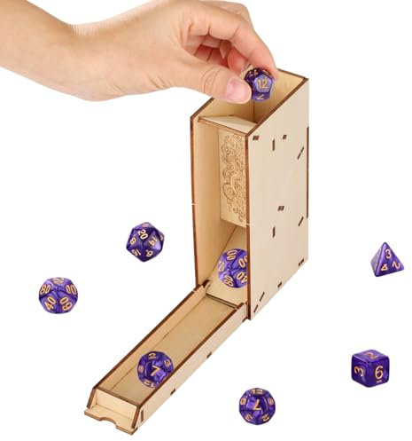 DND Oktopus Monster Würfeltablett, zusammenklappbarer Würfelturm aus Holz, DND Zubehör, Tischspiel Tools für RPG, tragbare, Faltbare Würfelbox Aufbewahrung (Würfel Nicht im Lieferumfang enthalten)