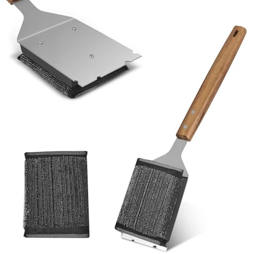Grillbürste Für Gussrost, 3 IN 1 BBQ Grill Bürste, Grill Brush Bristle Free, Grill Reinigungsbürste Edelstahl Mit 1 Ersatz-Grillbürste,Bestes Grillzubehör Für Gasgrill, Holzkohlegrill, Grillrost