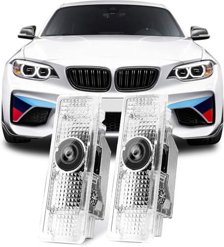 AutoQi Türlicht LED Laser Logo Projektor Kompatibel mit BMW Einstiegsbeleuchtung Lampe, 2 Stk (Originales Emblem)