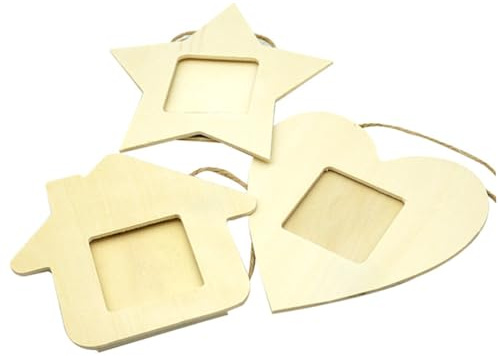 FUNOMOCYA 10piezas Marco De Fotos Personalizable Madera Diseño De Soporte Para Pintar Mini Marcos De Casita Decorativo