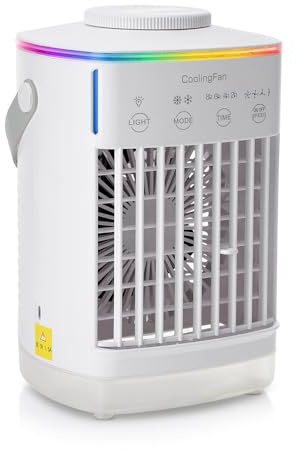 Mini Climatiseur Mobile Pour Chambre À Coucher, Climatiseur Mobile Mini Air Cooler Avec Bac À Glaçons, Ventilateur Usb, Maison Et Bureau(Blanc-700ml)