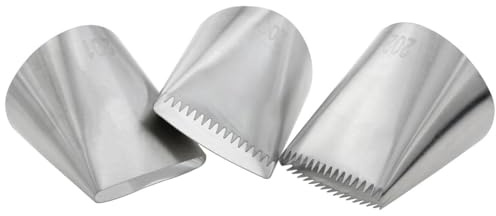 3 Pieces Piping Nozzles Kit Stainless Steel Large Piping Tips Cake for Decoration DIY Icing Tool for Cream Cupcake Cookie Decorating