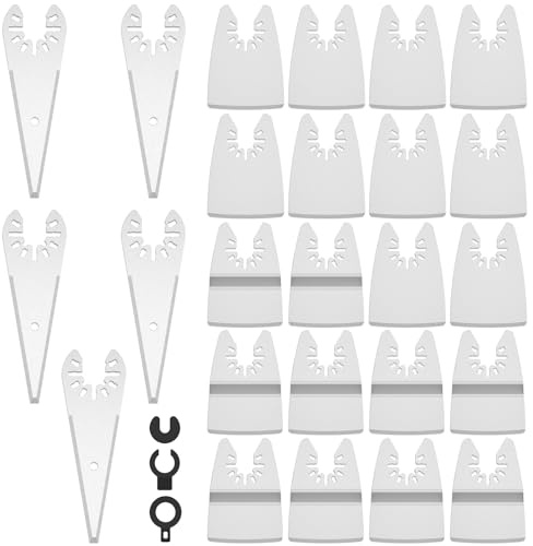 Kuanght 25 Pcs Multitool Scraper Blade Set with 5 Tapered Blade, 10 Rigid and 10 Flexible Blades, 51mm Oscillating Scraper Blades for Removing Paint Caulk Adhesive Sealant