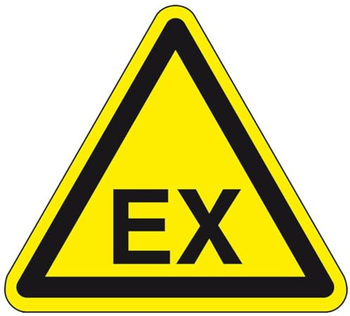 KSIGN Warnschild Warnung vor explosionsfähiger Atmosphäre, Aluminium, SL 200mm, ASR A1.3, DIN 4844 D-W021
