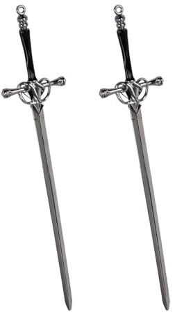 2 Pcs Sword Hair Pins, Metal Hair Sticks, Retro Medieval Metal Sword, Hair Chopsticks, Long Hair Pins Bun Updo Holders Hair Accessories for Women Girls All Ages