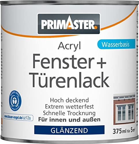 Primaster Acryl Fenster- und Türenlack 375ml Weiß Glänzend Innen & Außen