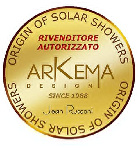 Doccia Solare da Esterno Giardino 30L Miscelatore e Lavapiedi Arkema Spring Arancio