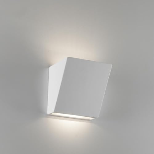 MAZZOLA LUCE Applique lampada da parete di gesso ceramica moderna bianca verniciabile da interni Made in Italy