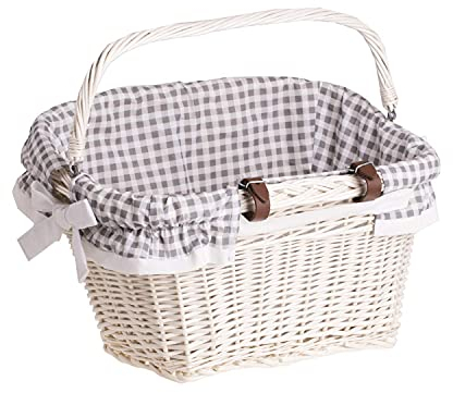 e-wicker24 Alles aus Weide cykelkorg fram stor korg flätad för cykel bagagehållare retro cykelkorg gjord av vide för styre vintage stil piltransportör shoppingkorg vide