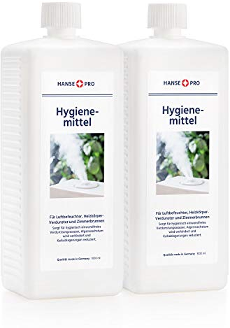 HANSE PRO Hygienemittel, 2 x 1000 ml - Konservierungs-Mittel für Luftbefeuchter, Luftreiniger, Luftwäscher, Heizkörper-Verdunster, Zimmerbrunnen - hält Verdunstwasser hygienisch einwandfrei