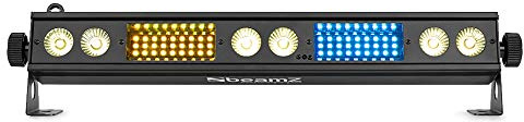 BeamZ LSB340 LED Bar Light DJ Multi Effect with RGB Colour Panels, Warm White LEDs & Strobe, DMX Sound Activated Modes & IR Remote for Parties Events Venues