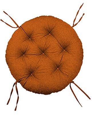 chilly pilley Papasansessel Rundkissen RundRattansessel Auflage Sesselkissen Gartenkissen Sitzkissen Garten Kissen Gesteppt mit Schlaufen (90cm, Orange)