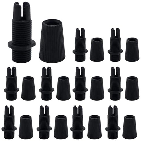 SRunDe 20pcs M10 connettori fermacavo a sospensione plastica nera fermacavo | plastica fermacavo con filettatura Morsetti regolabili Clip per cavi Illuminazione a soffitto