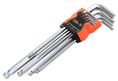 Juego de herramientas de llave hexagonal Allen, juego de 9 llaves hexagonales de cabeza Torx, kit de herramientas de reparación para electrónica, bicicletas, electrodomésticos, maquinaria, automóvil