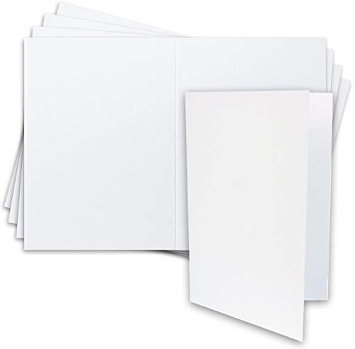 50x große DIN A4 Klappkarte in Hochweiß (Weiß) - 21 x 29,7 cm - XXL Karte blanko 240 g/m² zum Basteln und Selbstgestalten - FarbenFroh