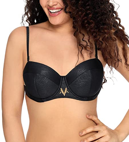 AVA Bikini BH topp avtagbara remmar bygel sommar badmode strandmode SK-148, svart, 65D