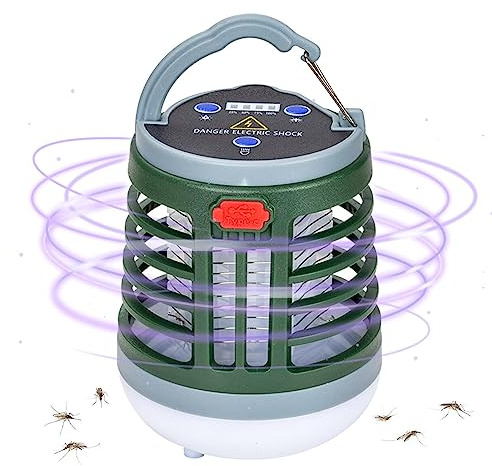 Piège À Mouches USB, Lampe LED USB Fly Zapper À Énergie Solaire Lumière UV, Summer Essentials No Noise Intérieur Extérieur pour Les Pique-niques Randonnée Camping Barbecues