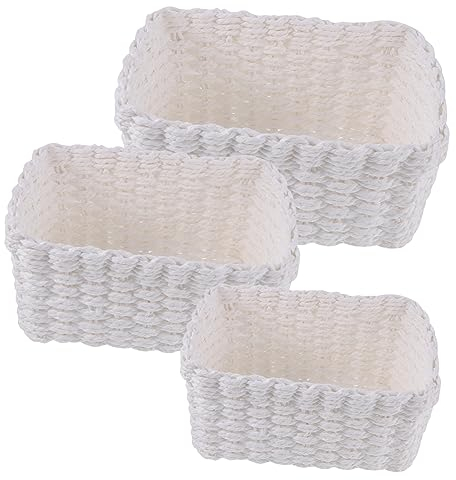 Cabilock Paniers De Rangement Tissés Petits Pour Étagères Bureau Chambre Salon Salle De Bain Panier De Rangement