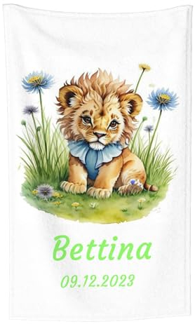 LZXSXZ Personalisierte Babydecke, Personalisierte Babydecke Kinderdecke mit Wunschtier, Personalisierte Baby Geschenke Geburt Kinderdecke Namensdecke, Sinnvolle Geschenke zur Geburt Taufe