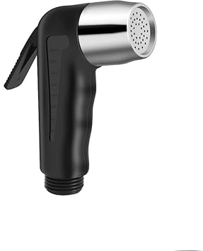Bargain - Alcachofa de ducha de mano para inodoro, bidé, lavado con chorro de agua, manguera de goma de PVC, accesorios de cocina y baño (manguera de PVC de 150 cm + pulverizador) (negro simple)