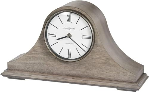Howard Miller Meade Mantel Clock II 549-613 – Seaside Gray Finish, Charcoal Gray Accents, Antique Home Décor, Automatic Nighttime Chime Shut Off, Quartz Single-Chime Movement