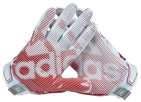 adidas Youth Scorchlight 6 - Guantes de fútbol para recepción, color blanco/rojo, talla M