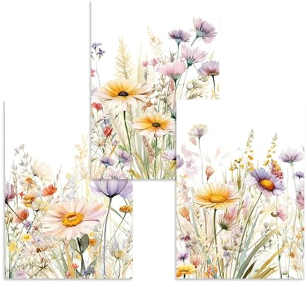 NXMYDBD Moderne wilde Blumenpflanzen, botanische Natur, Poster, Wandkunst, Leinwandgemälde, Druck, Bild, Wohnzimmer, Schlafzimmer, Heimdekoration, 70x90cm (28x35 Zoll) x3, ungerahmt