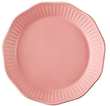 LVUNZJCA Ensaladeras de Cerámica 4pcs for el hogar Creativo Poligonal Color sólido Placa de Postre Ensalada de Frutas Placa de cerámica(Rosado)