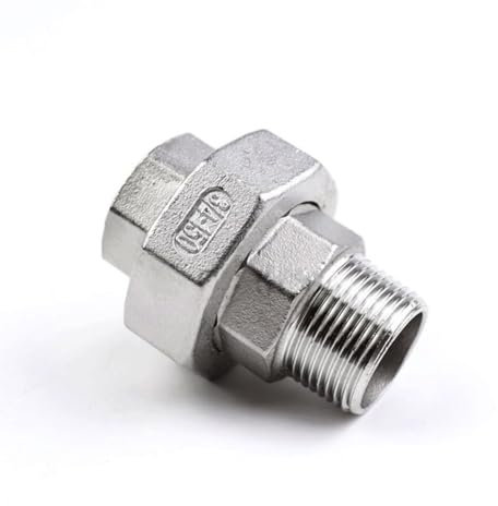 LEFTART 1 Stück BSP-Innengewinde auf Außengewinde 304 Edelstahl Union Pipe Fitting Anschlussadapter Kupplung, for DIY-Schlauchverbinder(3/4)