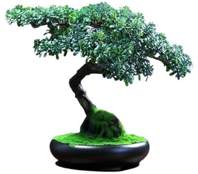 FAJNUZI2024 Künstliche Bonsai Büro Desktop Landschaftsbau Gefälschte Grünpflanzen Dekorative Wohnzimmer Topfbaum Neue Chinesische Feng Shui Simulation Bonsai Ornamente Kunstbaum Bonsai
