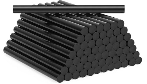 64 Pcs Barras de Pegamento Termofusible 11mm x 150mm, Barras de Pegamento Caliente, Palos de Pegamento negro, Barras Silicona Caliente para Pistola de Pegamento Caliente DIY Manualidades