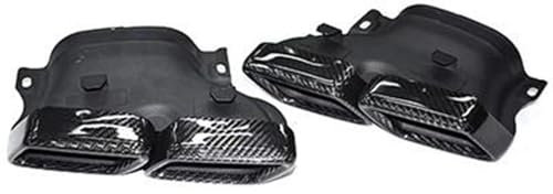 ZSGHJA Auspuffblenden Für Mercedes Für Benz C-Klasse W205 2015-2018 C63 Für AMG Quadratische Mund Edelstahl Schalldämpfer Spitze Endrohr Auspuffrohr(Carbon Texture)