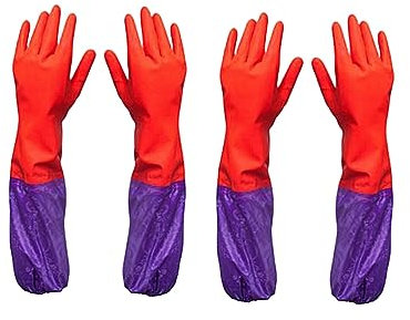 COLLBATH Winter Haushaltshandschuhe Warmes Gummi Reinigungshandschuhe Mit Flexibler Manschette Und Rutschfester Oberfläche Wärmende Innenfütterung Für Spülen Und Waschen