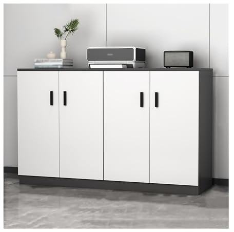 Büroschrank aus Massivholz mit vier Türen, stilvoller und funktionaler Organizer für Akten und Zubehör
