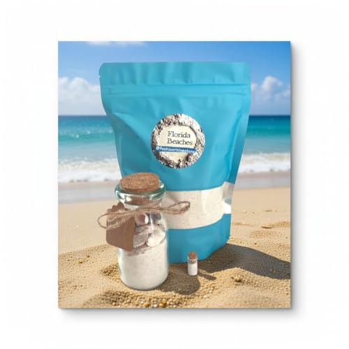 Florida Beaches Natural Sand from Perfect for Beach Decor, Souvenirs, Weddings and DIY Crafts - Florida Beach Sand with Shells in Bottle – Coastal-Themed Gift, Home Interior Decor.