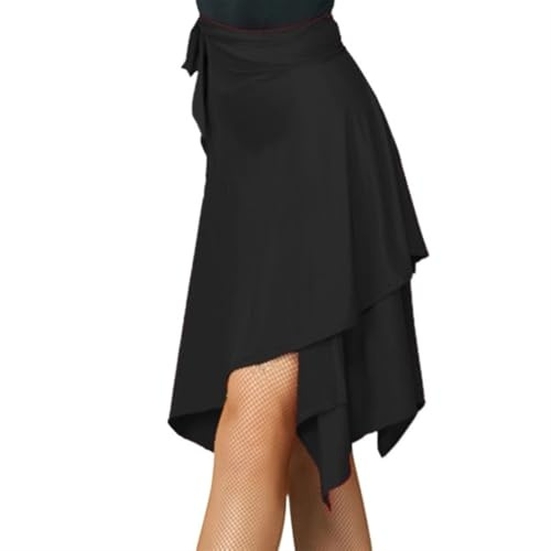 L6NqIAG Gonna da Ballo Latino a Triangolo Professionale for Adulti Donna Samba Abito Danza(Black)