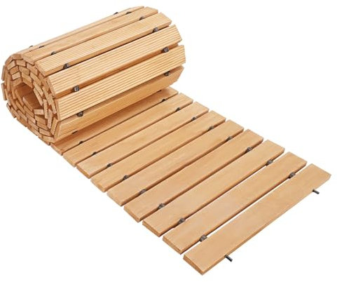 【UK Shipped】 Roll Out Garden Path Walkway, 12FT Wooden Garden Pathway, Weather-Resistant Walkway for Outdoor Patios, 17 W Roll Out Hardwood Walkway with Non-Slip Surface Wedding Party Pathways