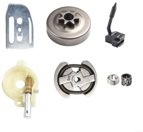 Feegow Kit d'assemblage de tambour d'embrayage et d'huile de pompe à huile compatible avec les types de tronçonneuse 41, 136, 137, 141 et 142 Pièces de rechange pour outils électriques d'extérieur