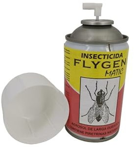 HO Higiene Online | Insecticida Profesional Flygen Matic con Piretrinas Naturales | Mata fulminantemente Moscas, Mosquitos y cualquier insecto volador | Aroma neutro | Pack de 6 insecticidas