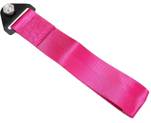 Correa de Remolque para Coche Púrpura de Metal y Nailon | Decoración para Parachoques, Instalación Fácil y Estable, Accesorios para Automóviles, Estilo Moderno