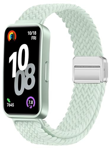 OUTPUTBT Geflecht Magnetisch Armbänder Kompatibel mit HUA WEI Band 10/9/8 Armband Elastisch Nylon Baumwolle Sport Ersatzarmband für HUA WEI Band 8/9/10 für Damen Herren