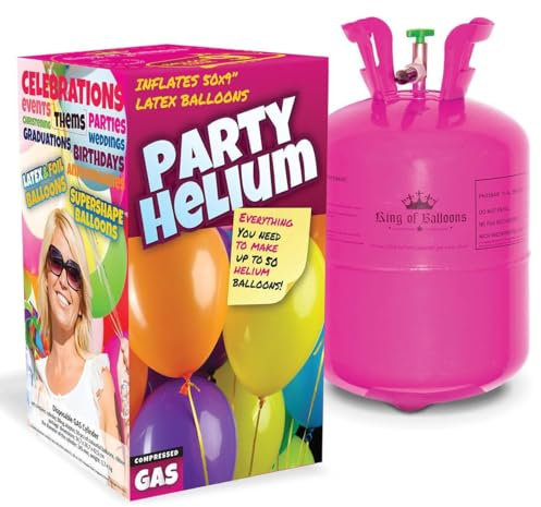 King of Balloons Botella de helio - 0,14 m3 - para 20 globos de 23 cm