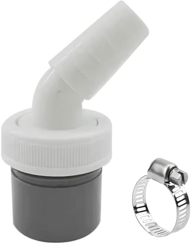 Washing Machine Drain Adapter Washing Machine Hose Connector Drain Adaptor for Dishwasher 19-24 mm Double Connection Pipe with Hose Clamp for Dishwasher Tumble (Single Head + 1 clamp)